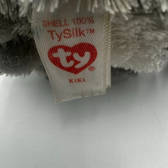 TY Beanie Boos KIKI GREY Gray STRIPED CAT Big Eyes Pink plush toy doll retired - Picture 4 of 6